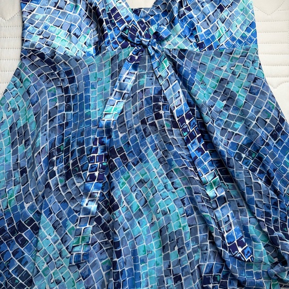 Vintage 1990s Victorias Secret Pink Heart Mosaic Reptile Blue Slip Nightie Large - Picture 6 of 11